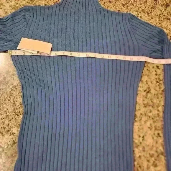 JustFab Woman's Mock Neck Midi Rib Dress in Stormy Grey Size Large - Picture 9 of 9